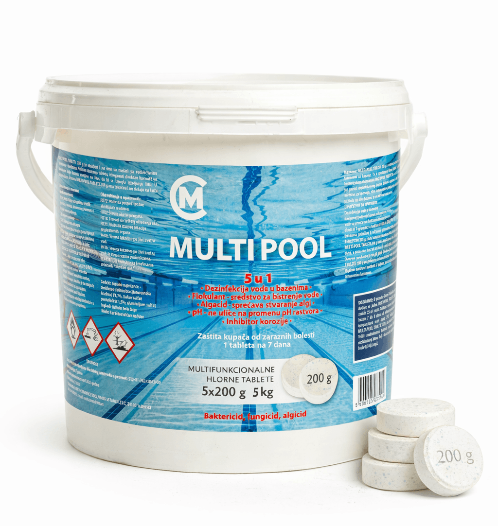 Multi Pool Tablete za bazene 5u1, 25 tableta po 200g, 5kg