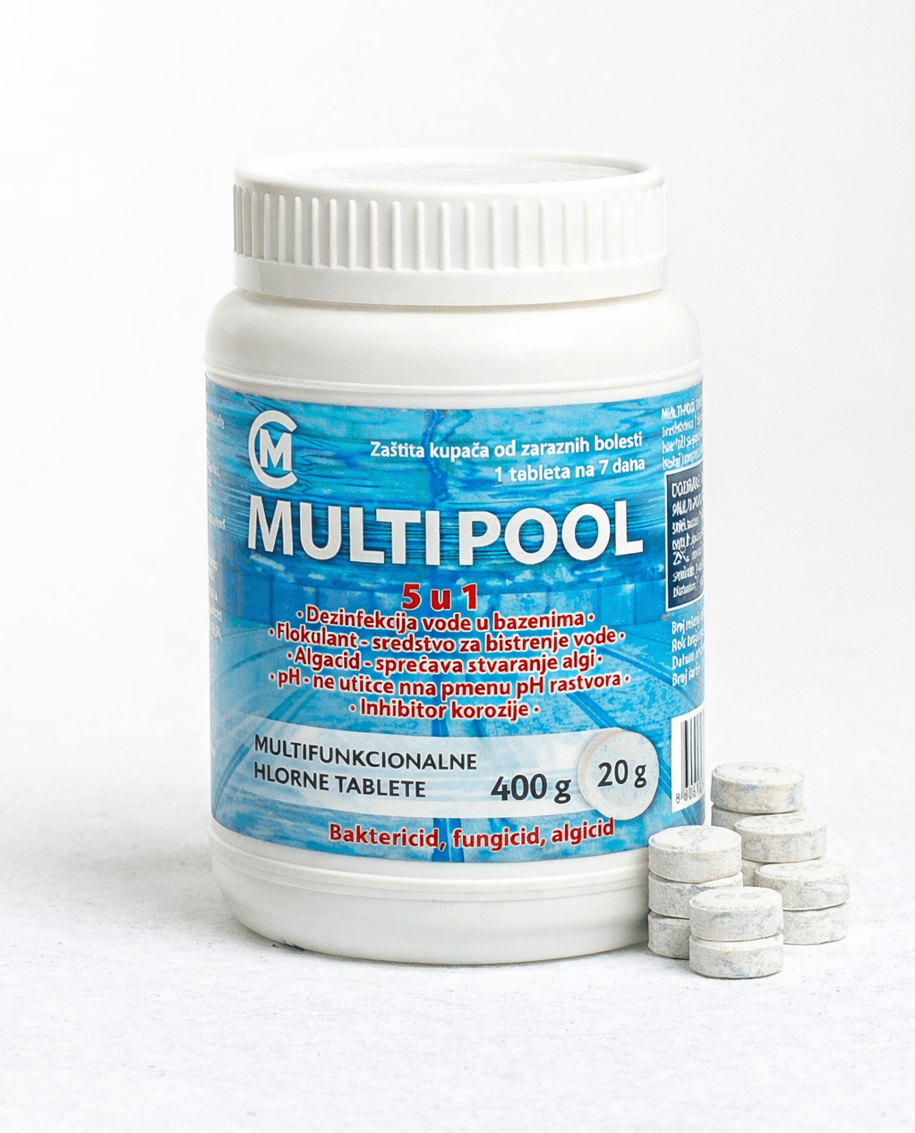 Multi Pool Tablete za bazene 5u1, 20 tableta po 20g, 400g