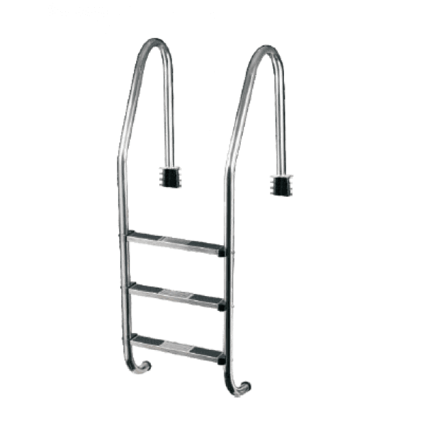 FF Merdevine za bazen AISI 304 gum step, 4 stepenika, Sive