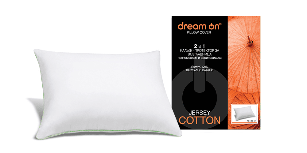 Selected image for Dream on Jersey Cotton Navlaka za jastuk, Bela, 70x50