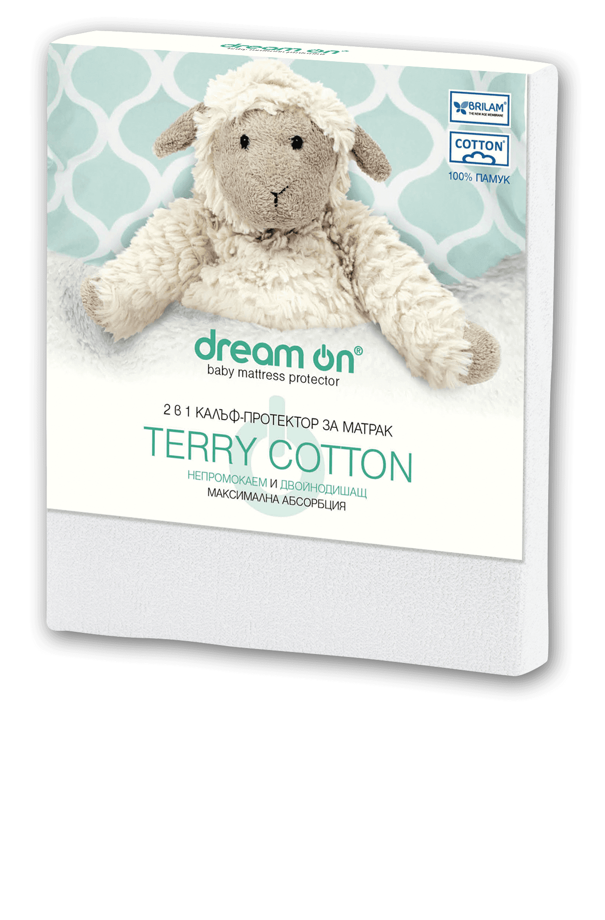 "Dream On" Terry Cotton Baby Navlaka za dušek, Bela, 70x140 cm