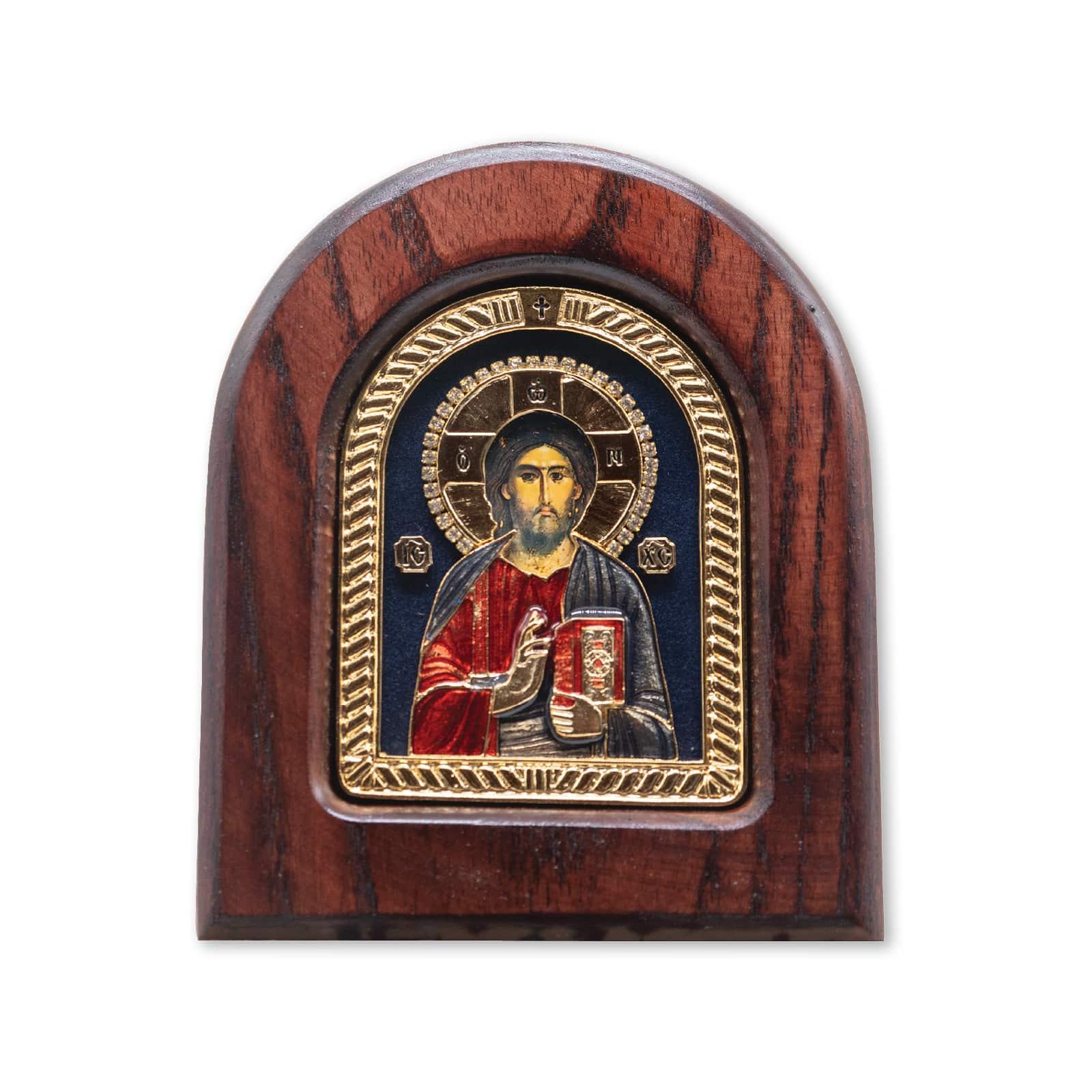 Selected image for Ikona u drvetu Gospod Isus Hristos Hilandarski Spacitelj, 98x118x22mm