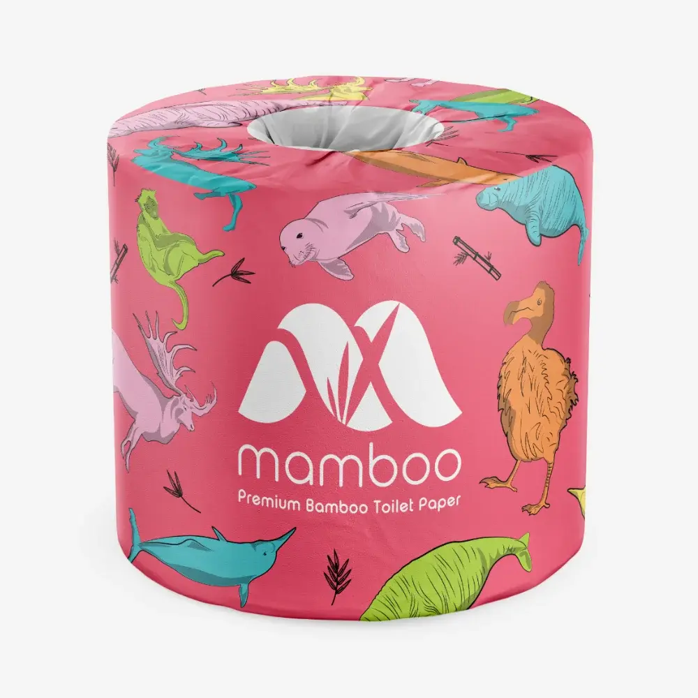Selected image for Mamboo Bambusov toalet papir, 3 sloja, 1 rolna, Roze
