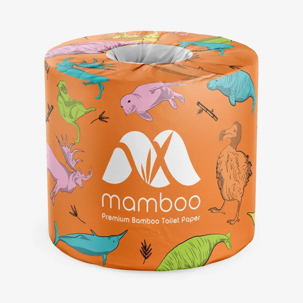 Selected image for Mamboo Bambusov toalet papir, 3 sloja, 1 rolna, Narandžasta