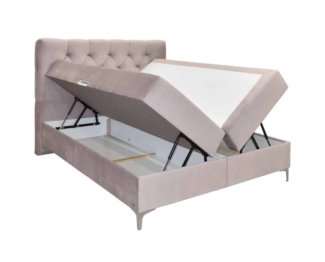 Selected image for Matis Titto Box spring krevet, 160x200cm, Puder roze