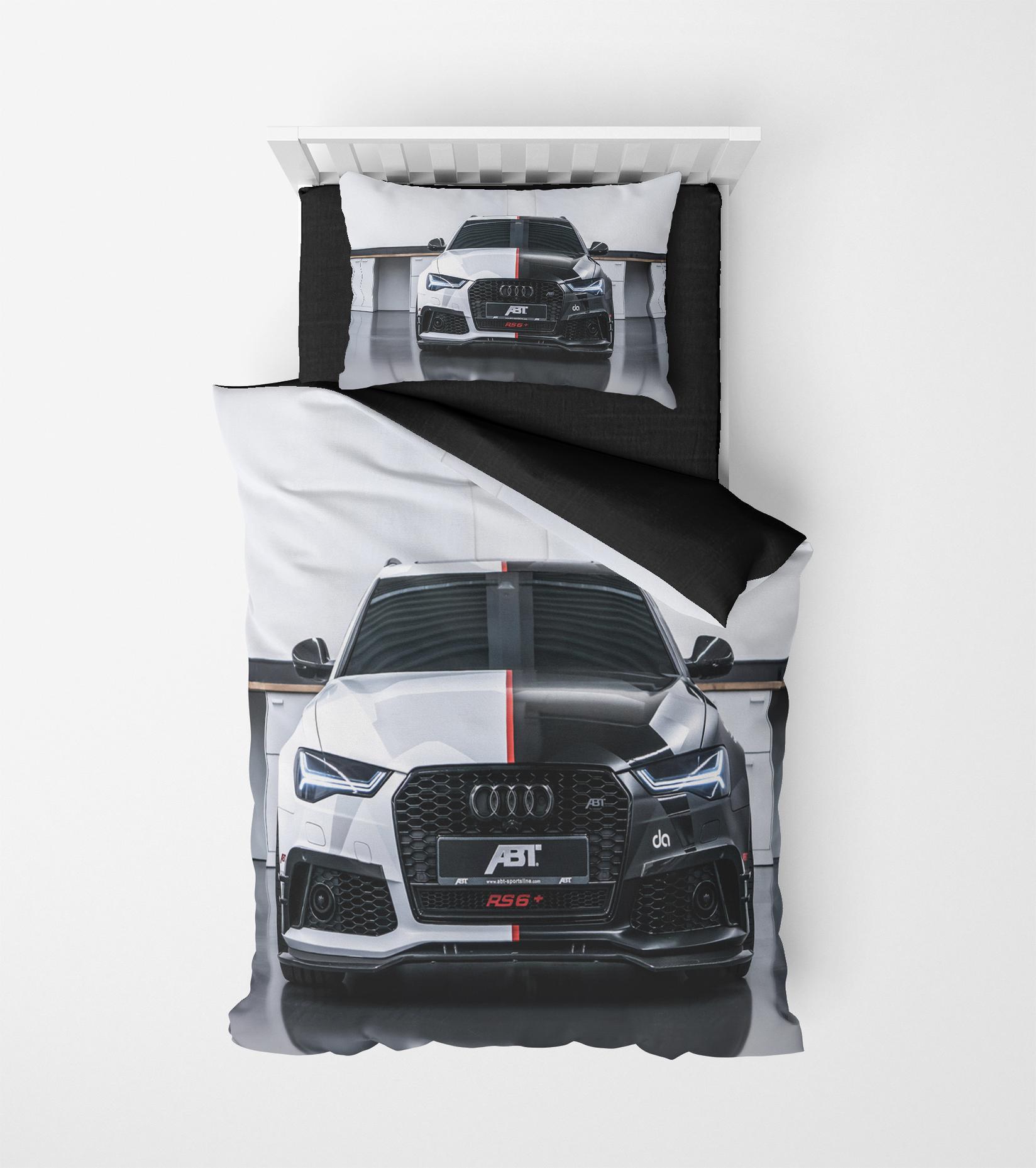 MEY HOME Audi black & white 3D Posteljina za single krevet, 160x220