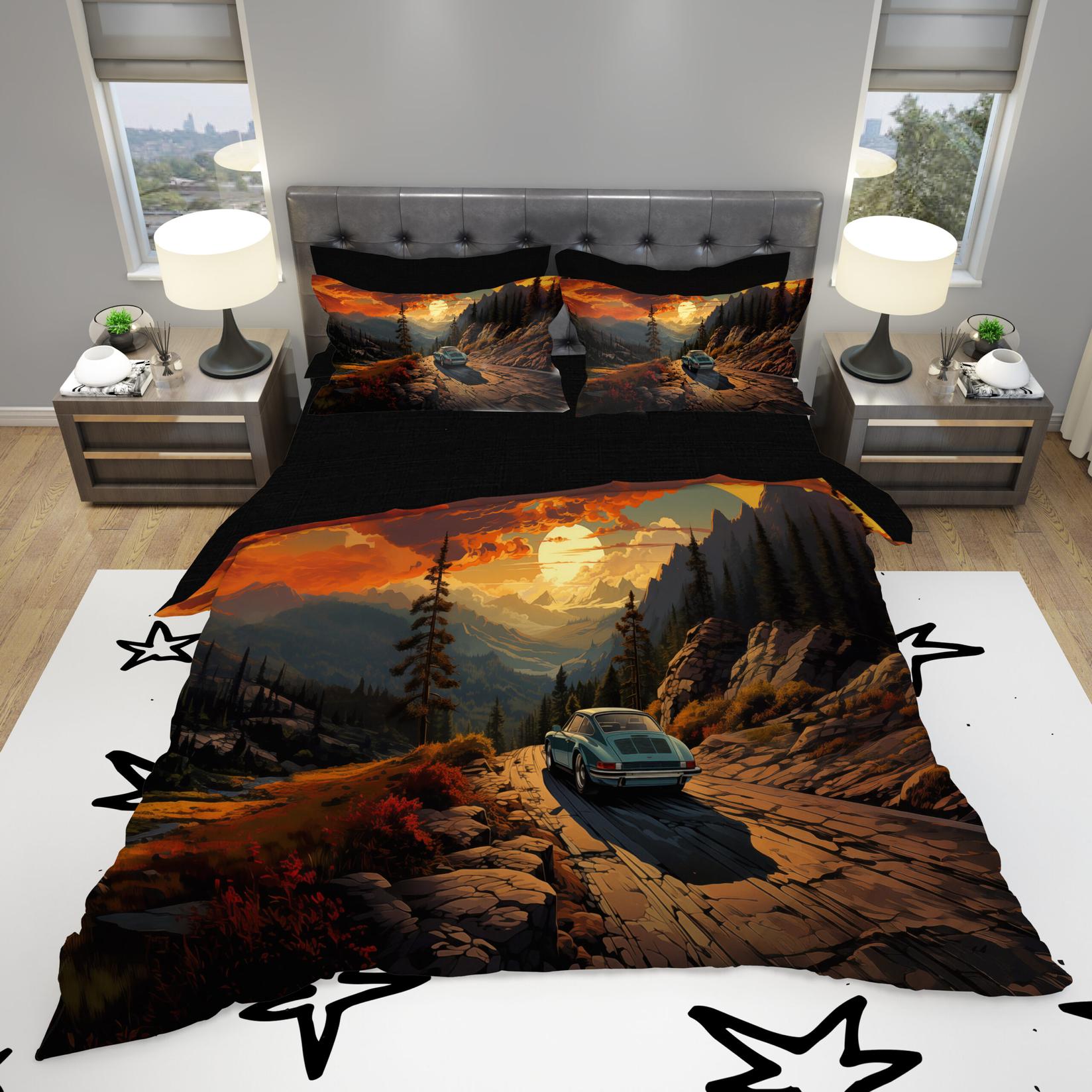 MEY HOME Valley sunset 3D Posteljina za bračni krevet, 200x220