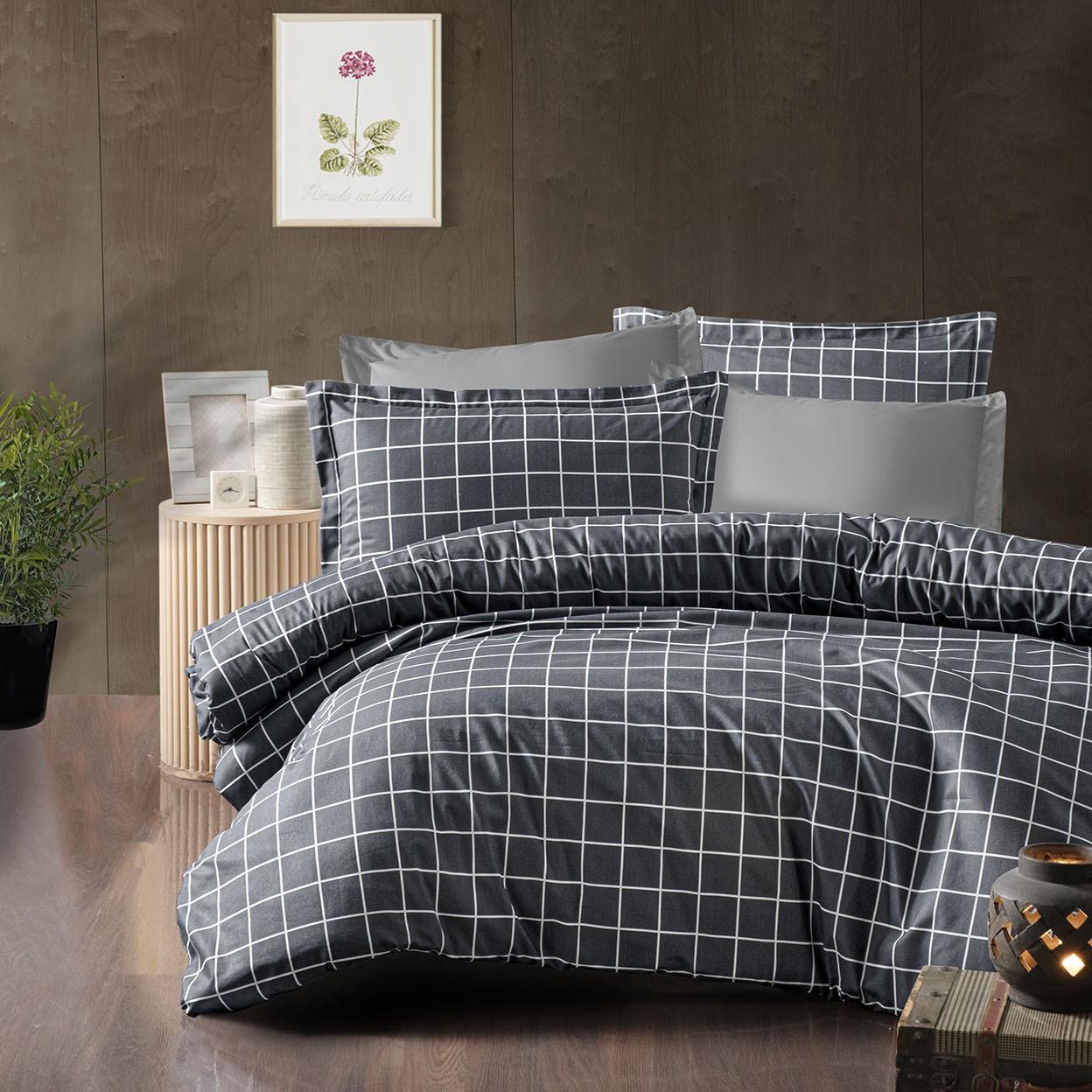 Selected image for Mille Notti Classic Style Pamučna posteljina za bračni ležaj, 200x220 cm, Crna