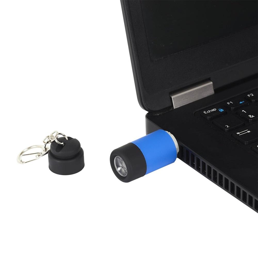 Privezak mini lampa, USB, Plava