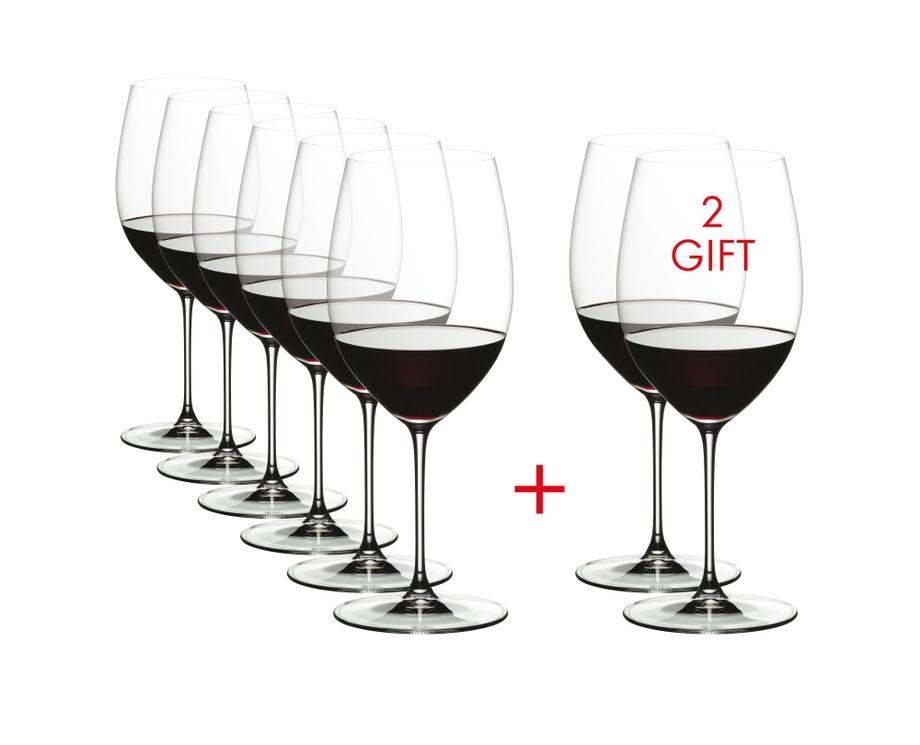 RIEDEL VERITAS CABERNET/MERLOT Čaše za crveno vino, 6+2 komada, 709ml