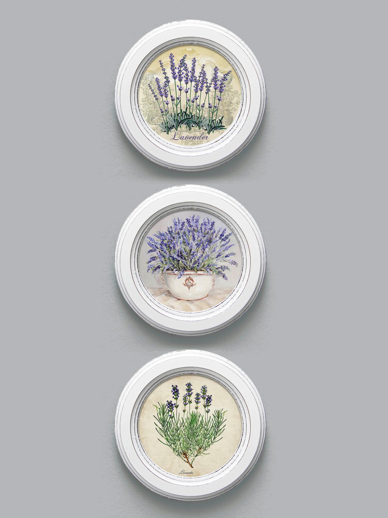 Home Gallery Set od 3 mini slike "Lavanda u starom okviru" 17.5cm