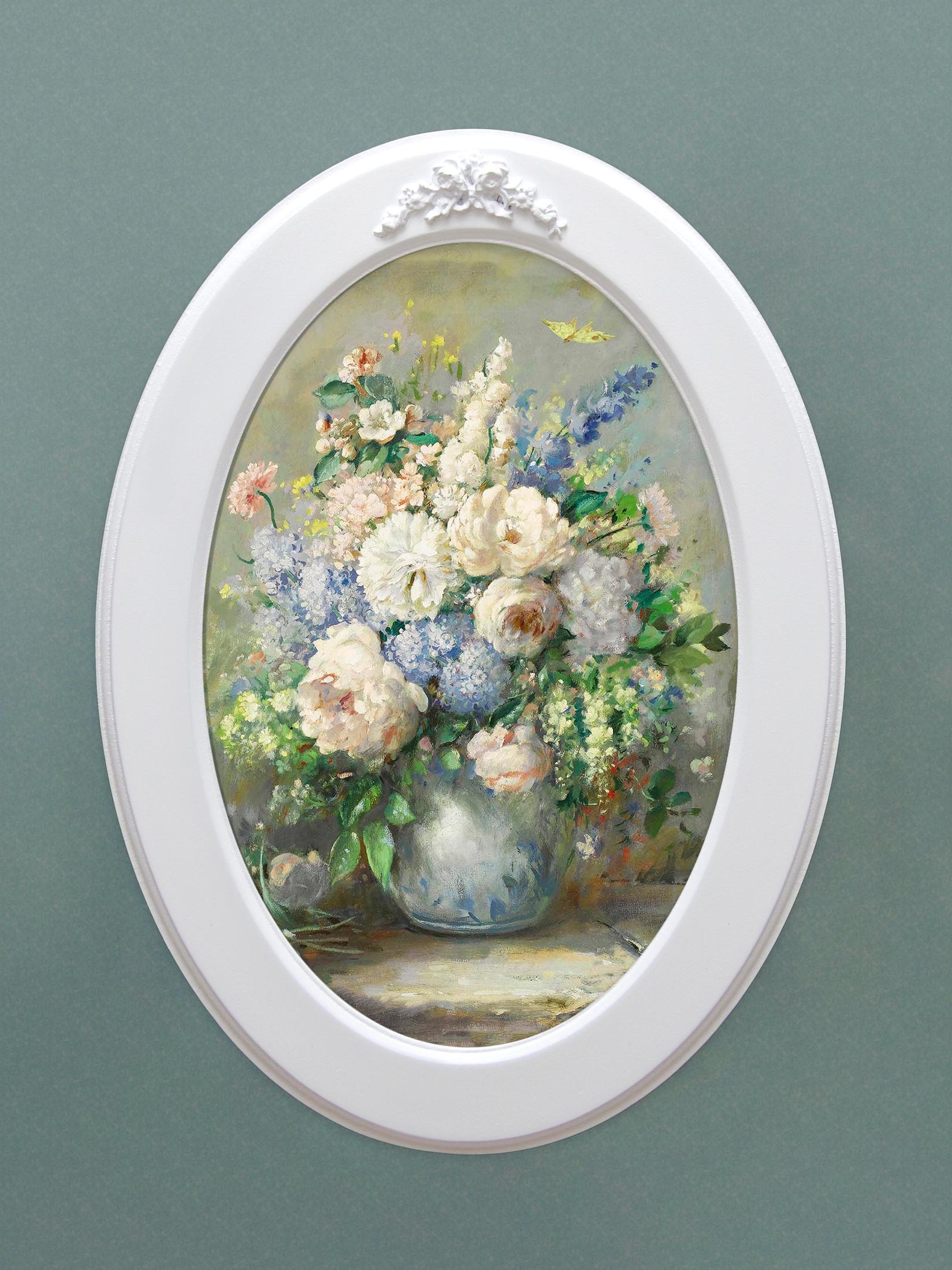 Home Gallery Slika "Plavi buket" u ovalnom okviru 27x37cm