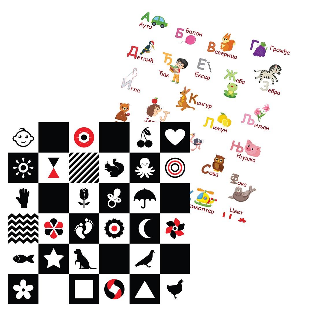 IQ Sklopiva podloga sa dva lica Kontrasti i Azbuka,150x150x1 cm