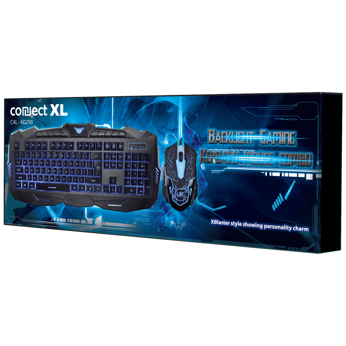 Selected image for CONNECT XL CXL-KG250 Set tastatura i miš, Gaming, Žično povezivanje, Crni