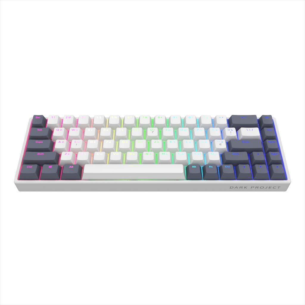 DARK PROЈECT Mehanička tastatura kd68b 65% hs RGB linearna, +4 prekidač, bela/plava