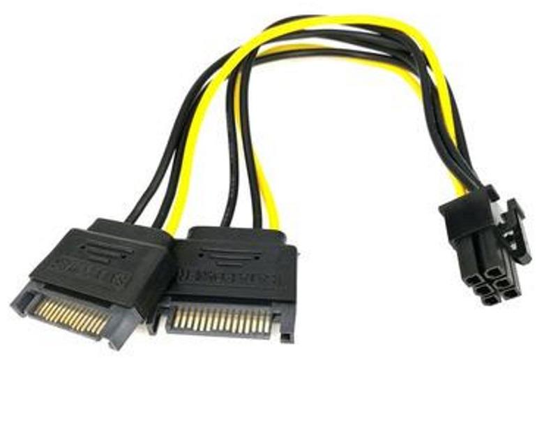 Selected image for E-GREEN Naponski adapter za PCI-E VGA (6-pin) -2x Sata crni