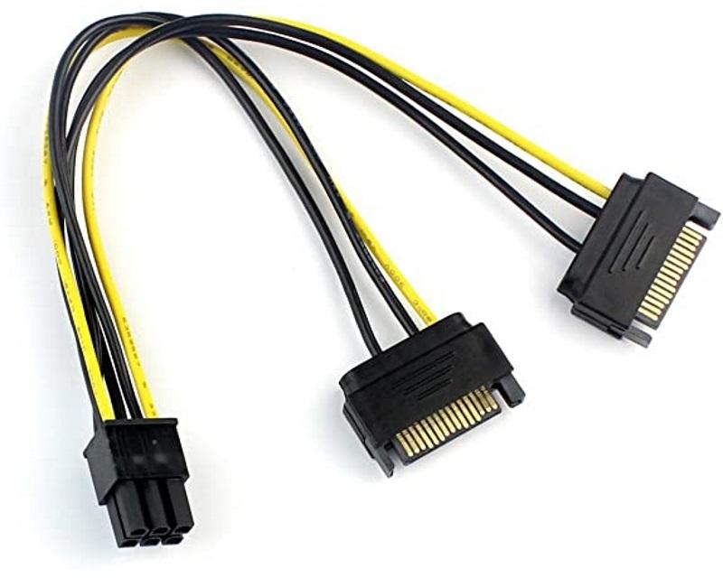 Selected image for E-GREEN Naponski adapter za PCI-E VGA (6-pin) -2x Sata crni