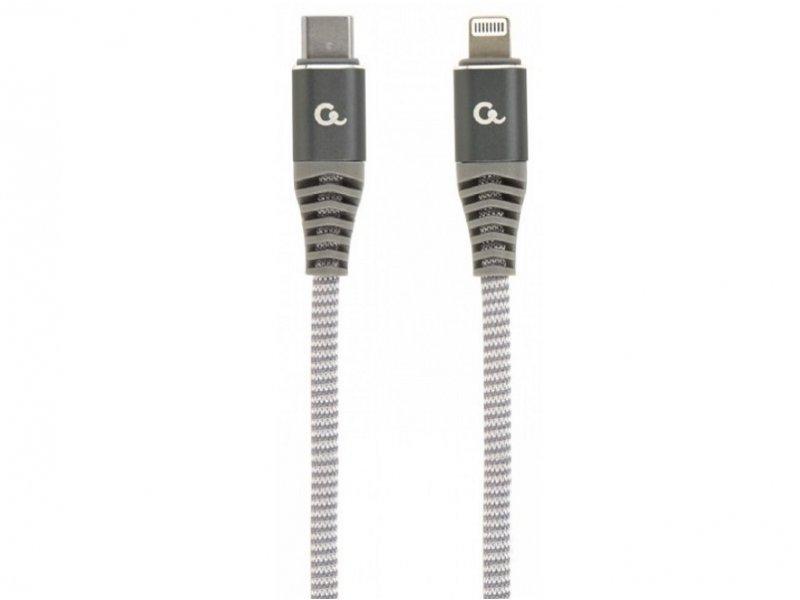 GEMBIRD CC-USB2B-CM8PM-1.5M Premium cotton braided USB Type-C to 8-pins charging & data cable apple, 1.5m