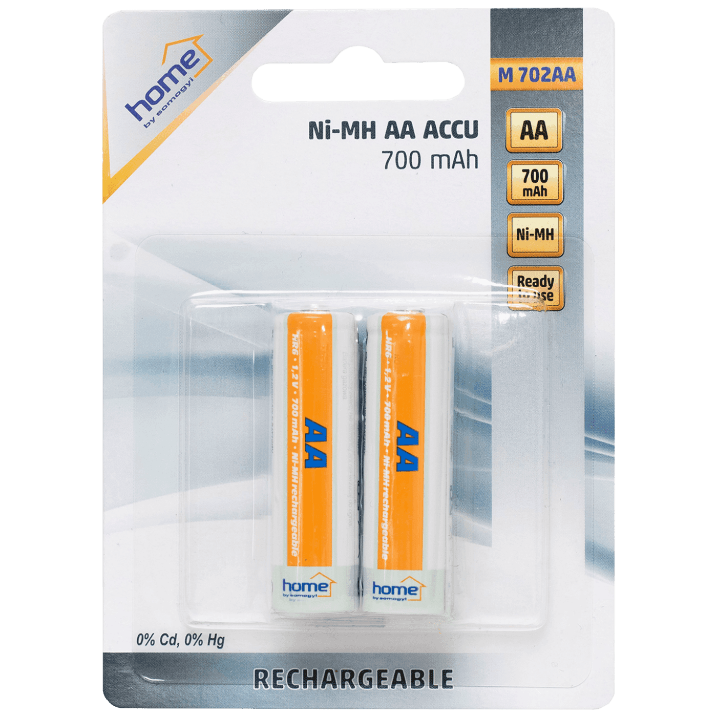 HOME Baterija punjiva AA, 700mAh, NiMh, 2 komada
