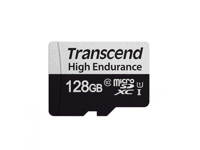TRANSCEND  Memorijska kartica, 128GB, microSD w/ adapter U1, High Endurance microSDXC 350V, 95/45 MB/s