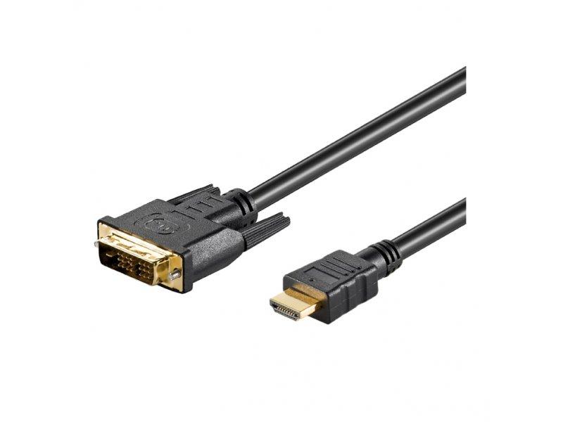 WENTRONIC HDMI - DVI kabl, 5m, Crni