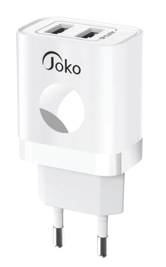 KONFULON Kućni punjač JK72, 2xUSB, 2.4A,12W, sa iPhone lightning kablom beli