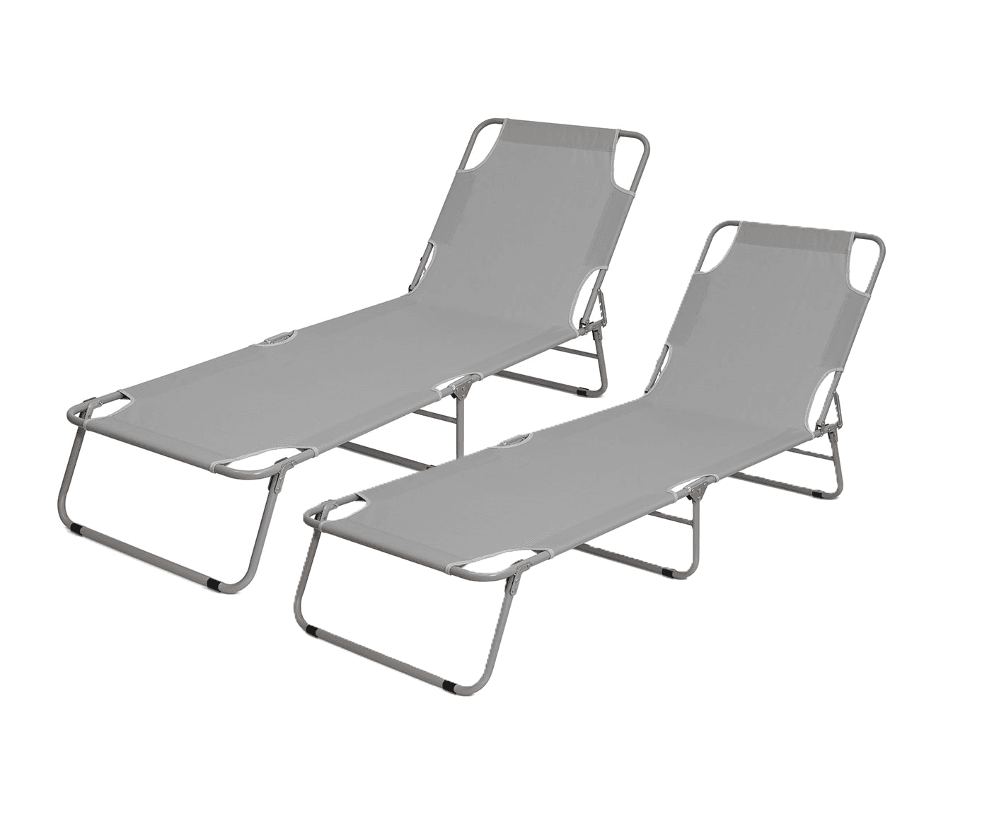 Set ležaljki za plažu, 2 Komada, Sivi