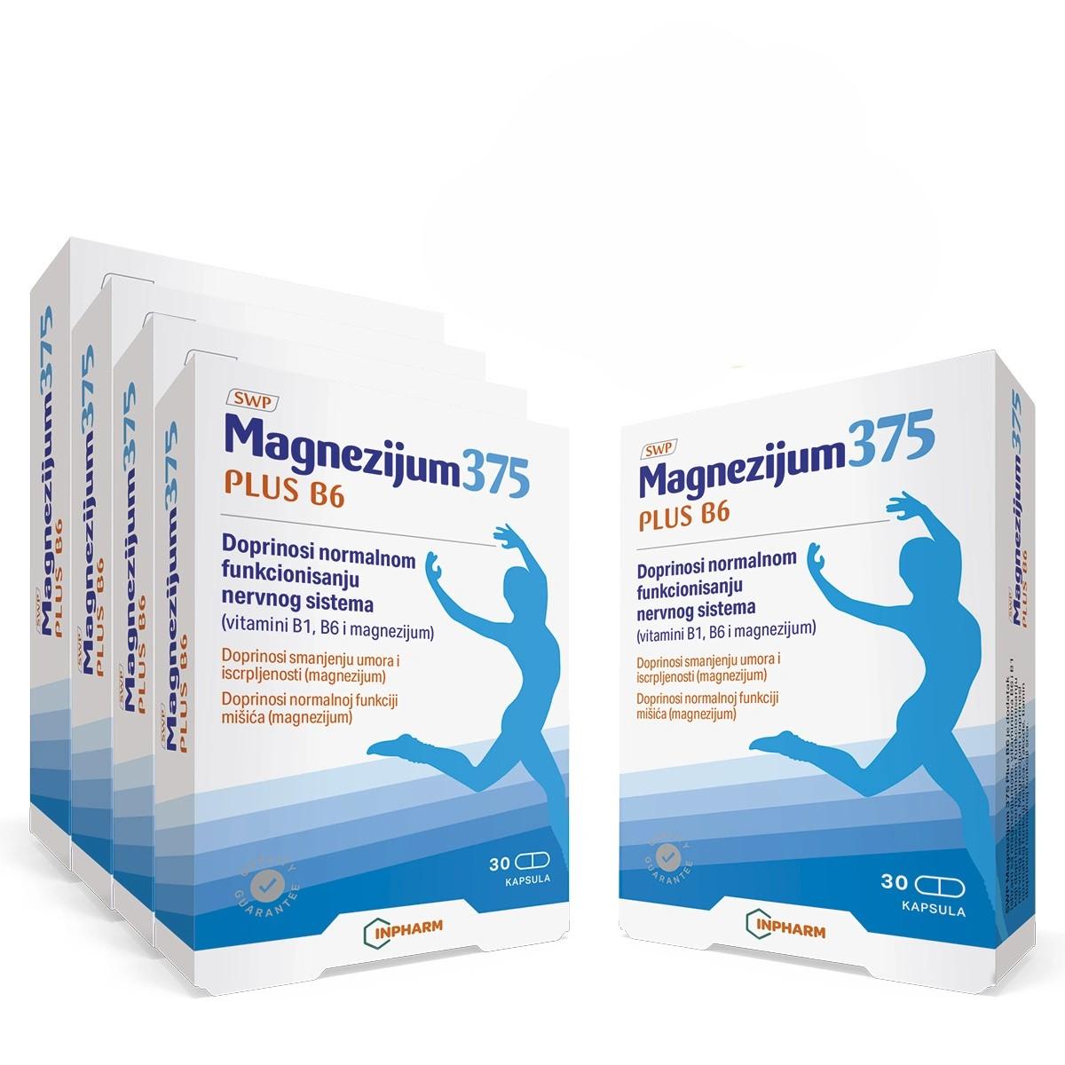 Inpharm Magnezijum 375 Plus B6, 5x30 kesica