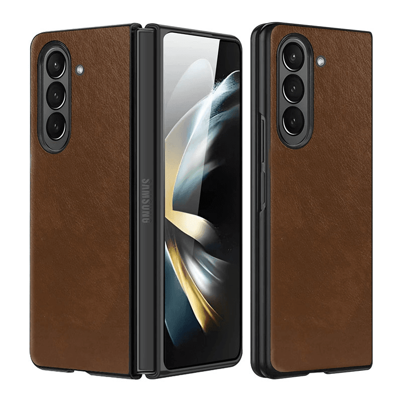 Maska Leather za Samsung Galaxy Z Fold 5 5G/ F946B braon
