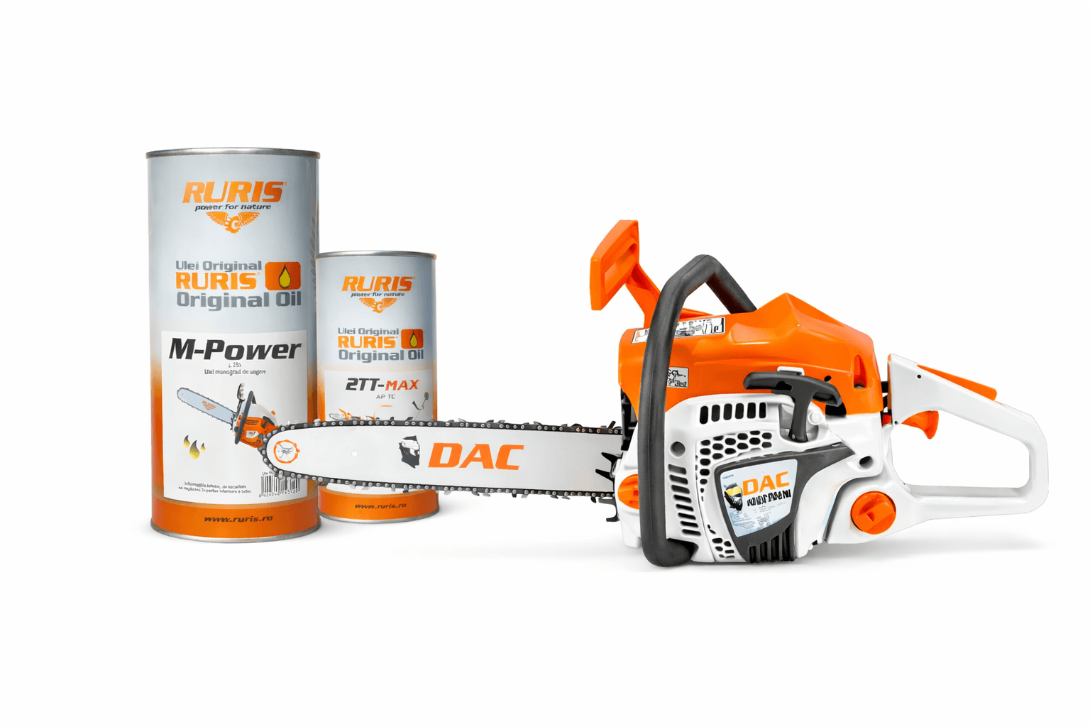 Ruris Motorna testera DAC 401RS, 2.5 KS + Dvotaktol 500ml 12-050 + Monogradno ulje Lancol M-Power, 1l