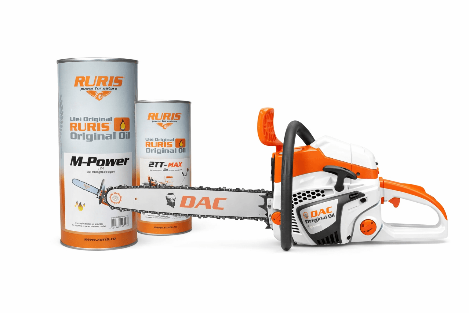 Ruris Motorna testera DAC 506RS, 4 KS, 45 cm + Dvotaktol 500ml 12-050 + Monogradno ulje Lancol M-Power, 1l