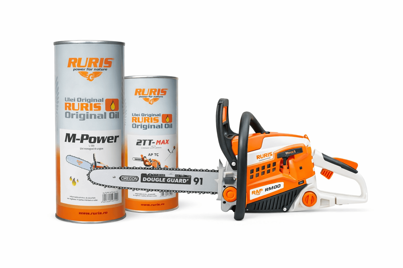 Ruris Benzinska testera RM420, 2.8KS + Dvotaktol 500ml 12-050 + Monogradno ulje Lancol M-Power, 1l