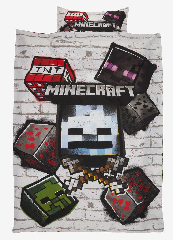 Dečјi set posteljine Aurora Minecraft, 140x200, sivi