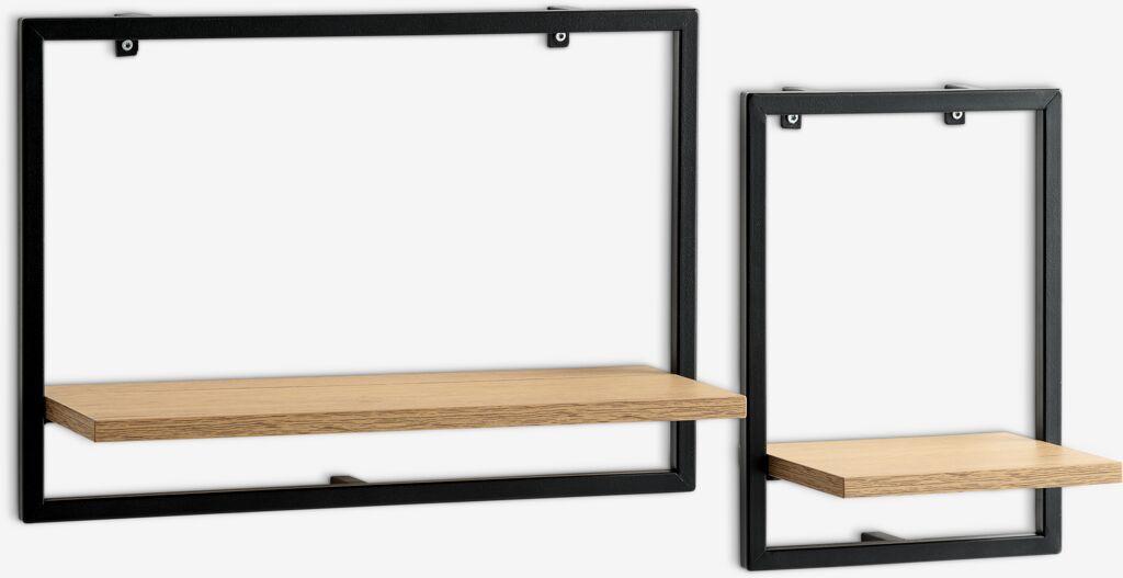 Linea set zidnih polica, 2 dela, crna