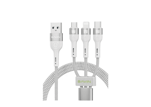BAVIN kabl 18W 3 in 1 Micro, type-C, lightning bela