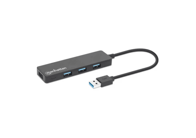 MANHATTAN USB HUB 4port 164900 3.2 G1/5Gbps/Crni