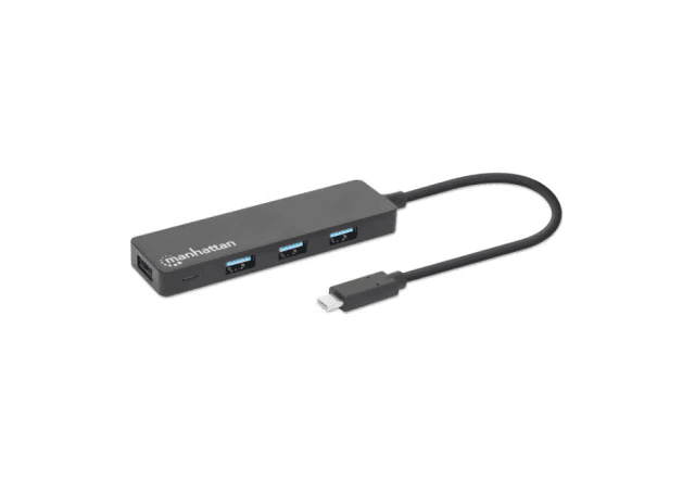 MANHATTAN USB-C HUB 4port 164924 3.2 G1/5Gbps/Crni