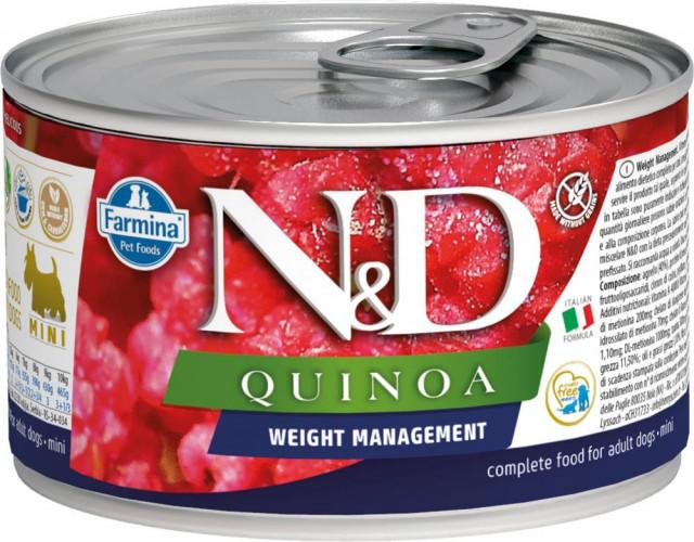 N&D Vlažna hrana za pse Can Dog Quinoa Mini Weight Management, 140g