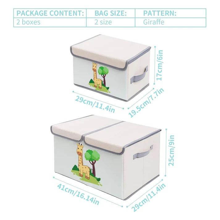 Selected image for KINDER HOME Dve preklopne kutije za odlaganje sa poklopcem i ručkama bele