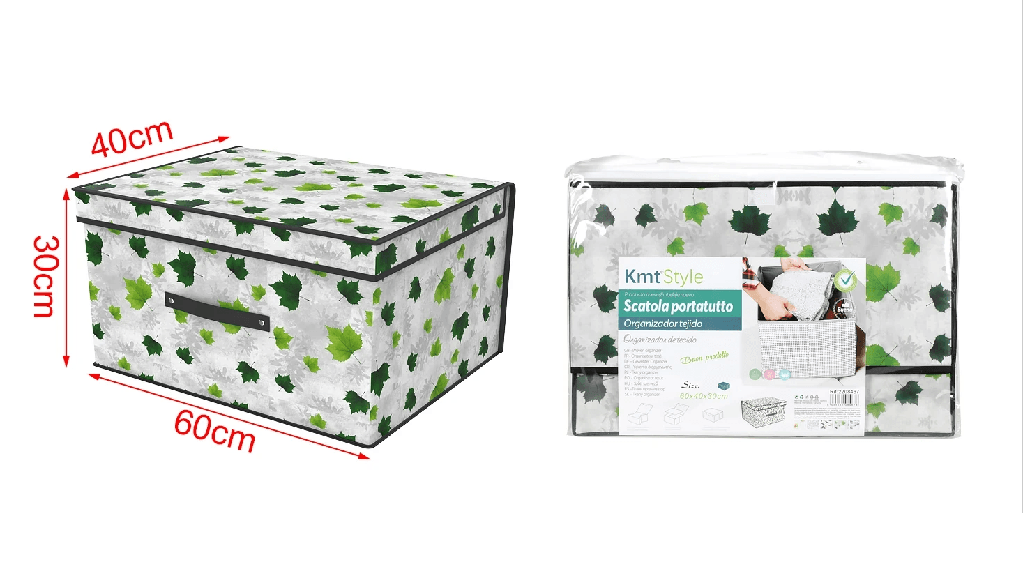 KMT Kutija za skladištenje prekrivena netkanim materijalom, 60x30x40xm, Zelena
