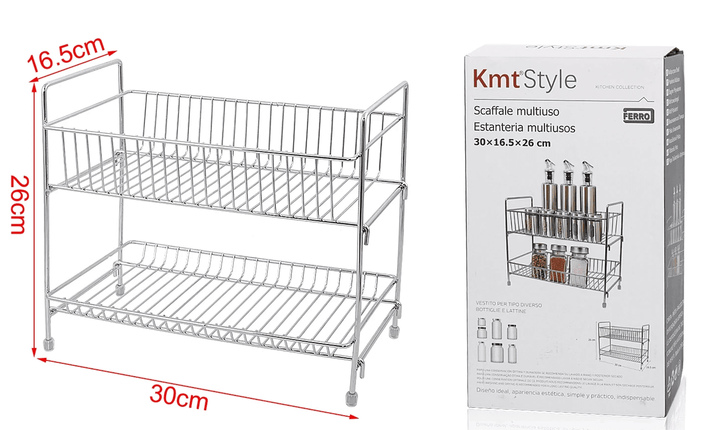 KMT Rastavite stalak za skladištenje, 30x26x16.5cm, Bela