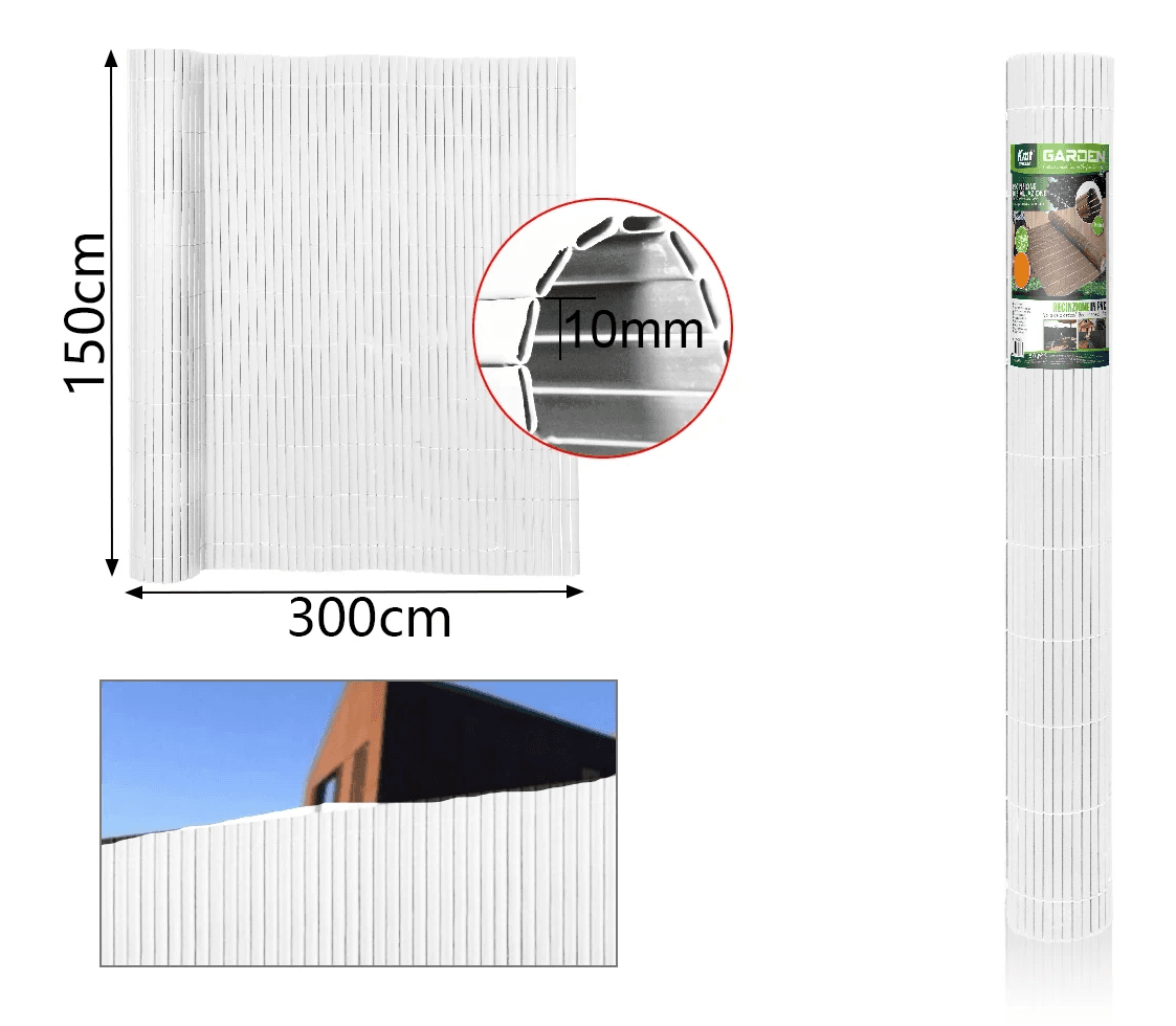 KMT PVC ograda, 150x300cm, Bela