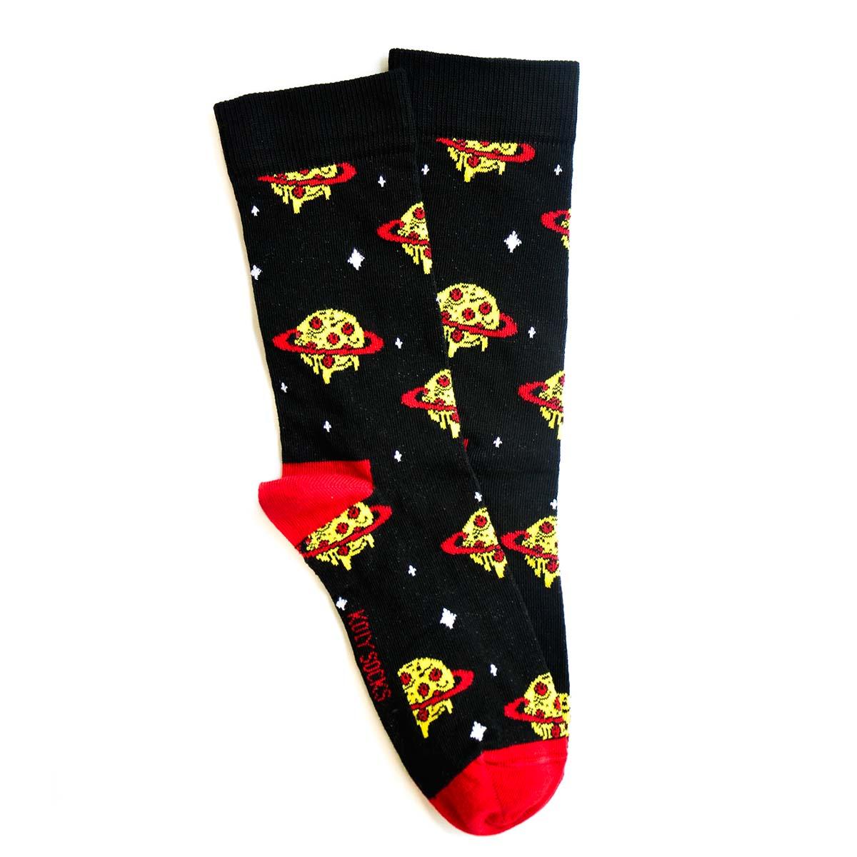 KOLY SOCKS Muške sokne Pizza planete crne