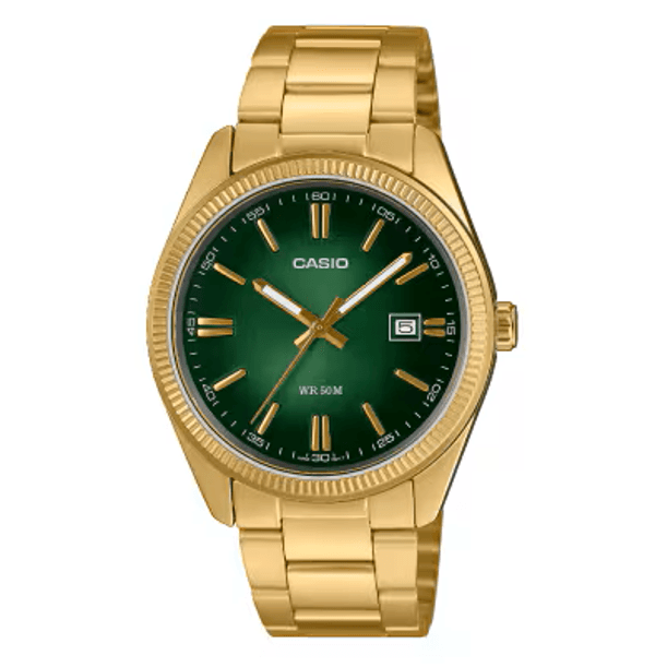 CASIO Muški sat MTP-1302PGC-3AVEF, Zeleno-srebrne boje