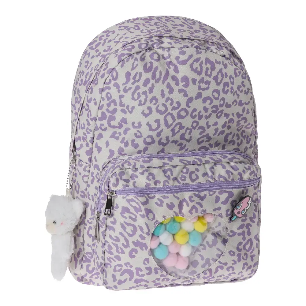 SAZIO Ranac za devojčice Lolly 150 Heart ljubičasto-sivi