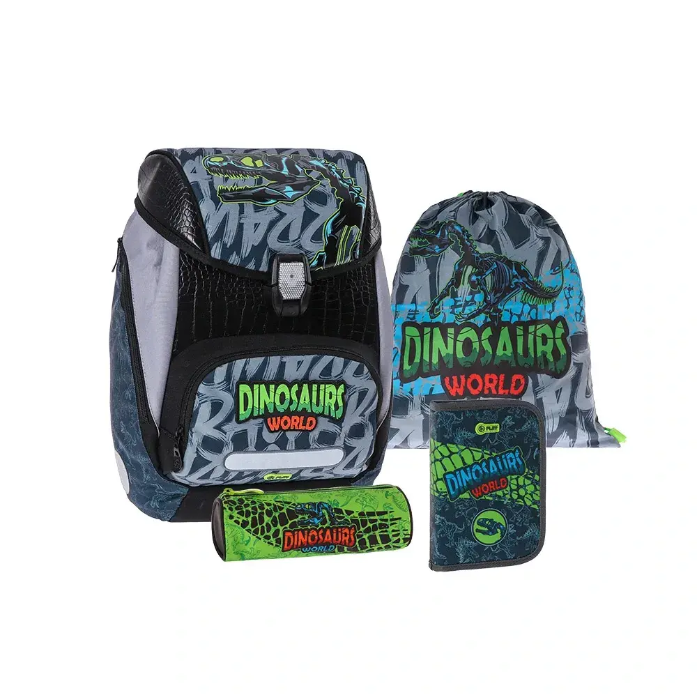 PLAY Ranac 4/1 Logic set Dino world, Anatomski, Sivi