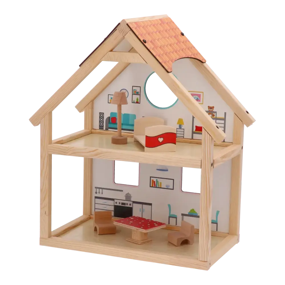 OZZO Grander Drvena kućica za lutke, 36x20x42cm
