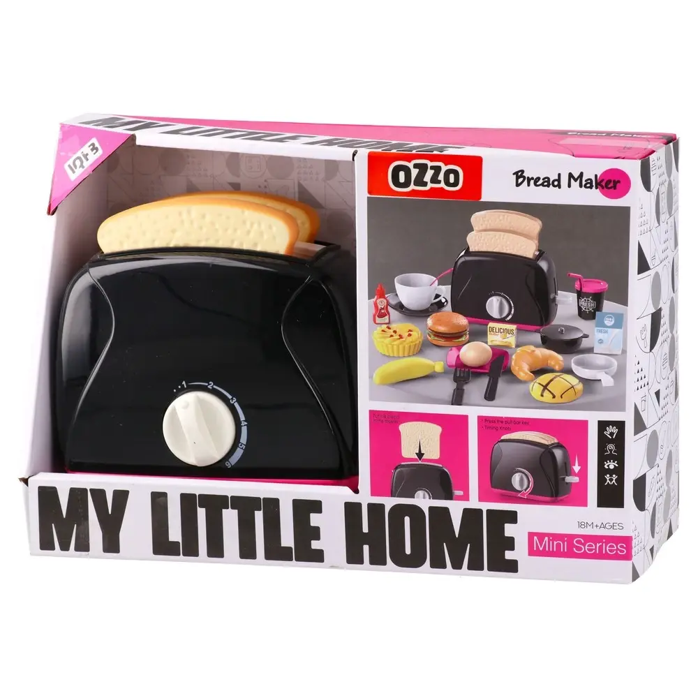 OZZO My little home Igračka toster za hleb, Crna