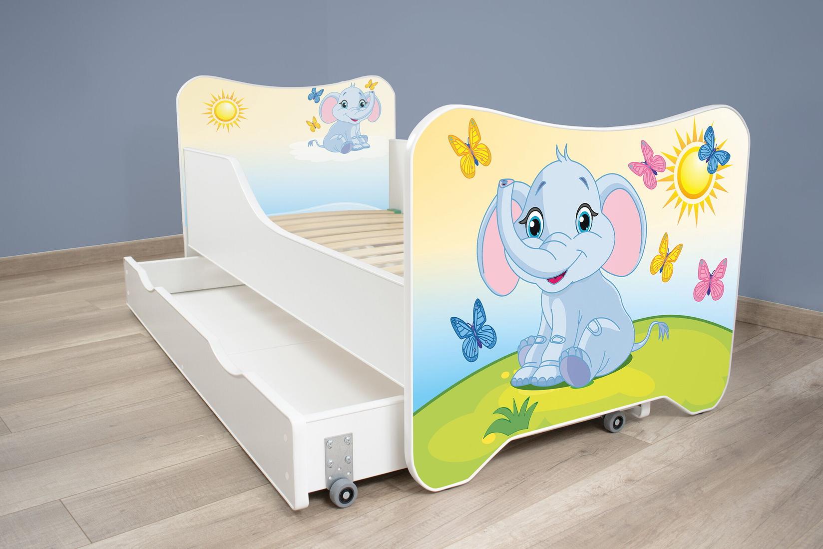 Selected image for Happy Kitty Dečiji krevet 160x80cm + fioka LITTLE ELEPHANT
