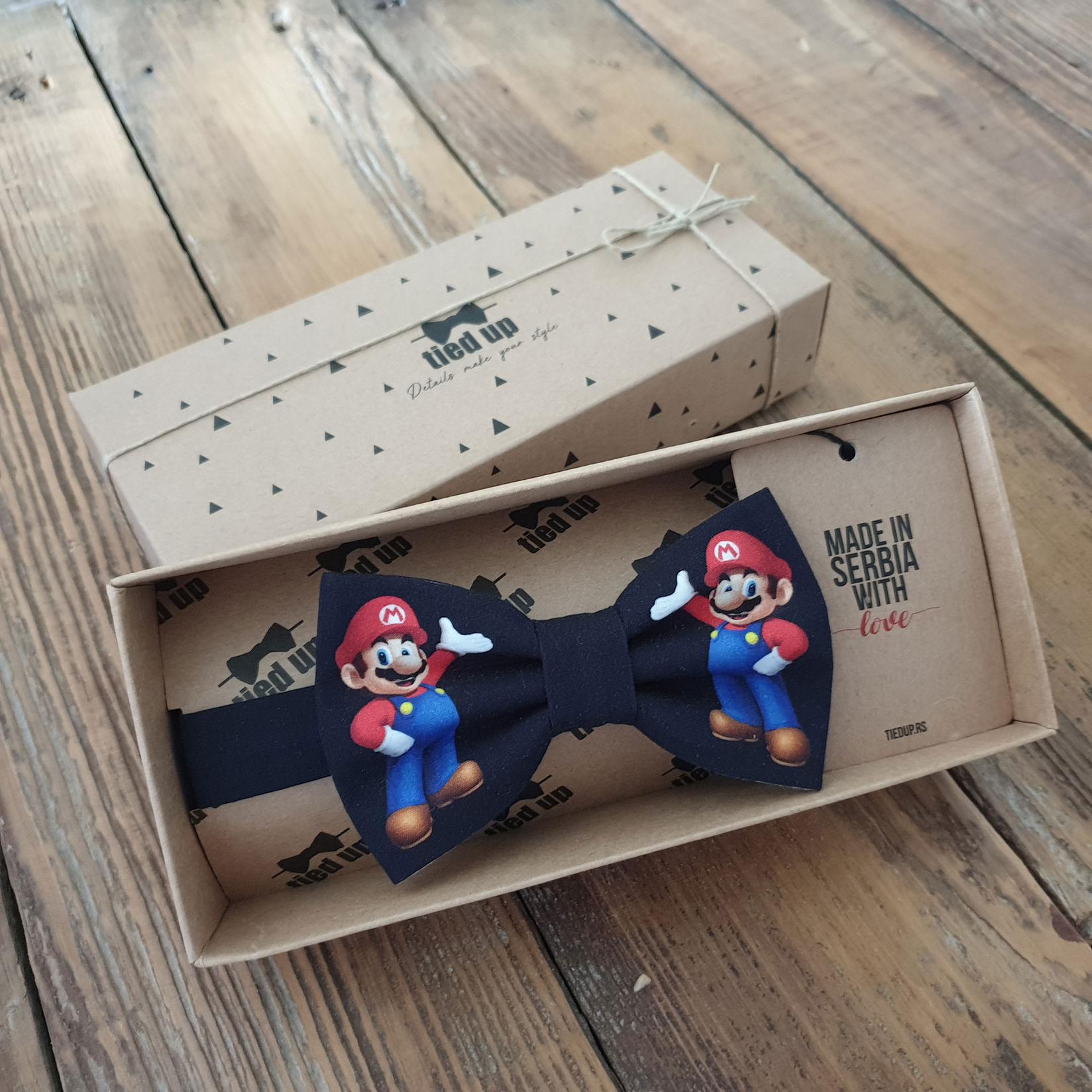 Selected image for TIED UP Leptir mašna Super Mario crna